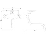 Batéria drezová NEW KLASIK | nástenná 150mm S-výtok | SAMTEK Batéria drezová NEW KLASIK | nástenná 150mm S-výtok | SAMTEK