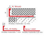Ukončovací profil tvar "L" | PVC, AL, NEREZ, MOSADZ | 12,5mm | Celox Ukončovací profil tvar "L" | PVC, AL, NEREZ, MOSADZ | 12,5mm | Celox